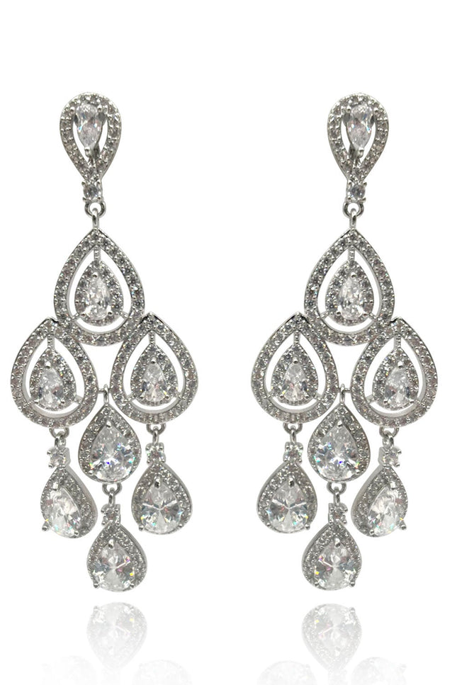 Michael Nash Jewelry | Kolczyki z klipsem Anastasia  – oprawa rodowana