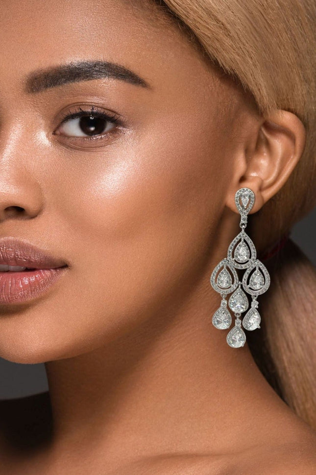 Michael Nash Jewelry | Kolczyki z klipsem Anastasia  – oprawa rodowana