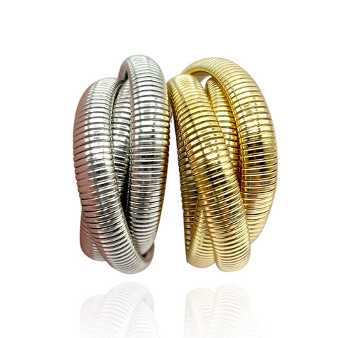 Michael Nash Jewelry | Rhodium Plated Three Strand Cobra Bracelet