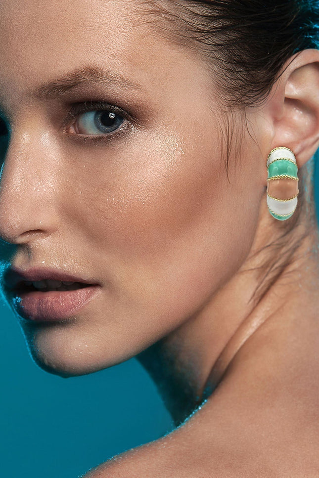 Michael Nash Jewelry | Beverly Gold-Plated Multi Color Enamel Clip On Earrings