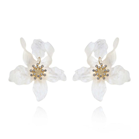 Michael Nash Jewelry | White Floral Resin Drop Earrings