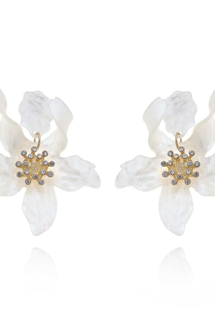 Michael Nash Jewelry | Aurelia White Floral Resin Drop Earrings
