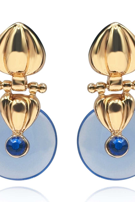Michael Nash Jewelry | Annie Gold Drop Earring With Sapphire Resin Drop