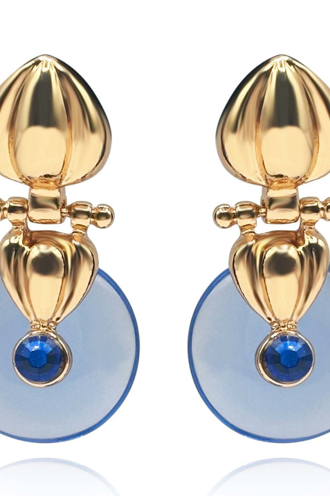 Michael Nash Jewelry | Annie Gold Drop Earring With Sapphire Resin Drop