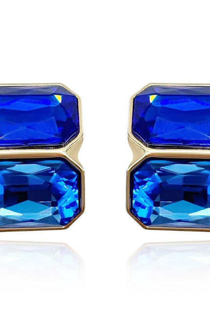 Michael Nash Jewelry | Clara Sapphire And Light Sapphire Double Stone Clip Earrings