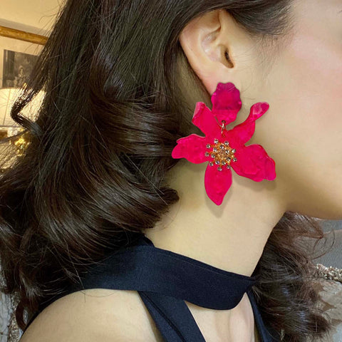 Michael Nash Jewelry | Fuschia Floral Resin Drop Earrings