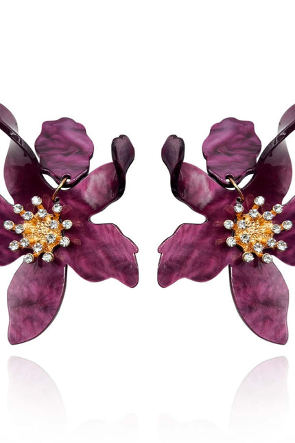Michael Nash Jewelry | Aurelia Amethyst Floral Resin Drop Earrings