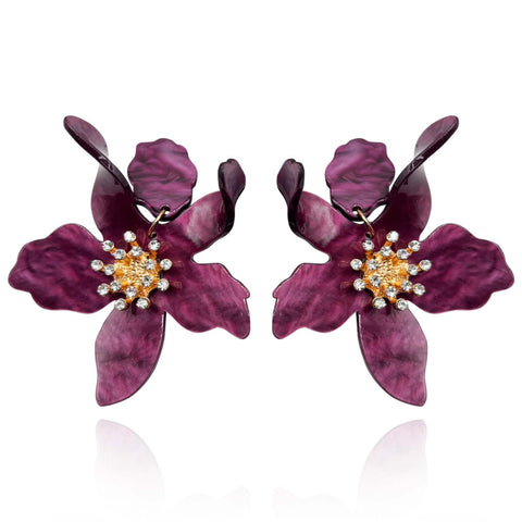 Michael Nash Jewelry | Amethyst Floral Resin Drop Earrings