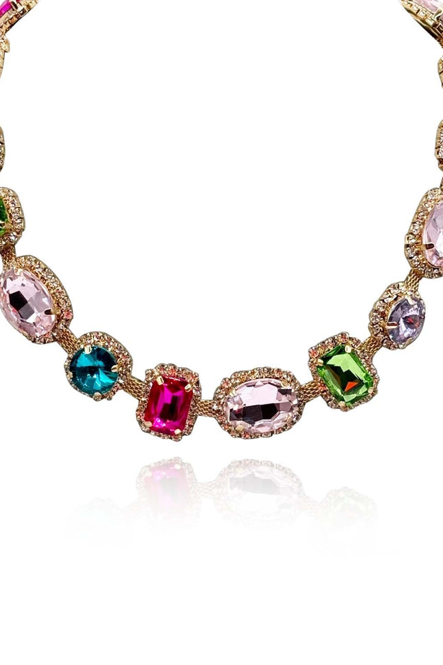 Michael Nash Jewelry | Maureen Multi Pastel And Bright Faceted Stone Necklace