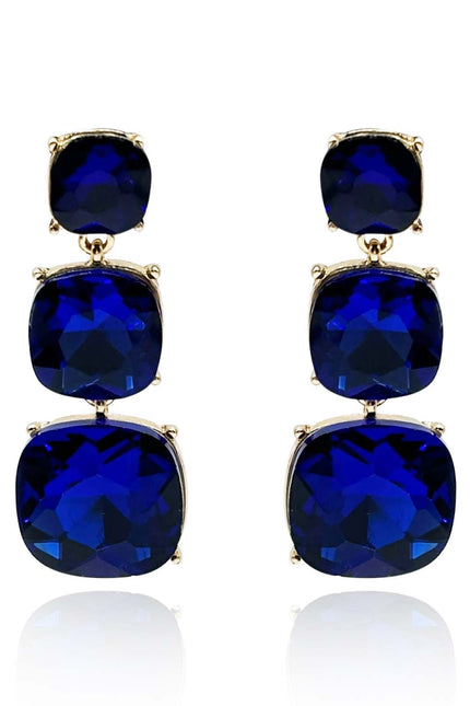 Michael Nash Jewelry | Mackenzie Triple Cushion Shape Sapphire Drop Earrings