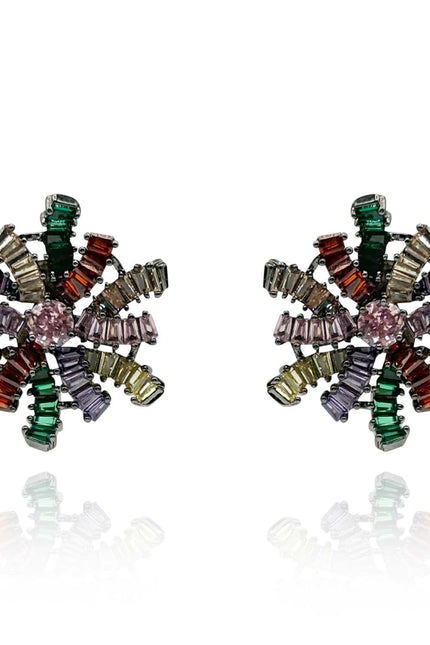 Michael Nash Jewelry | Gertrude Multi Color Baguette Clip On Earring