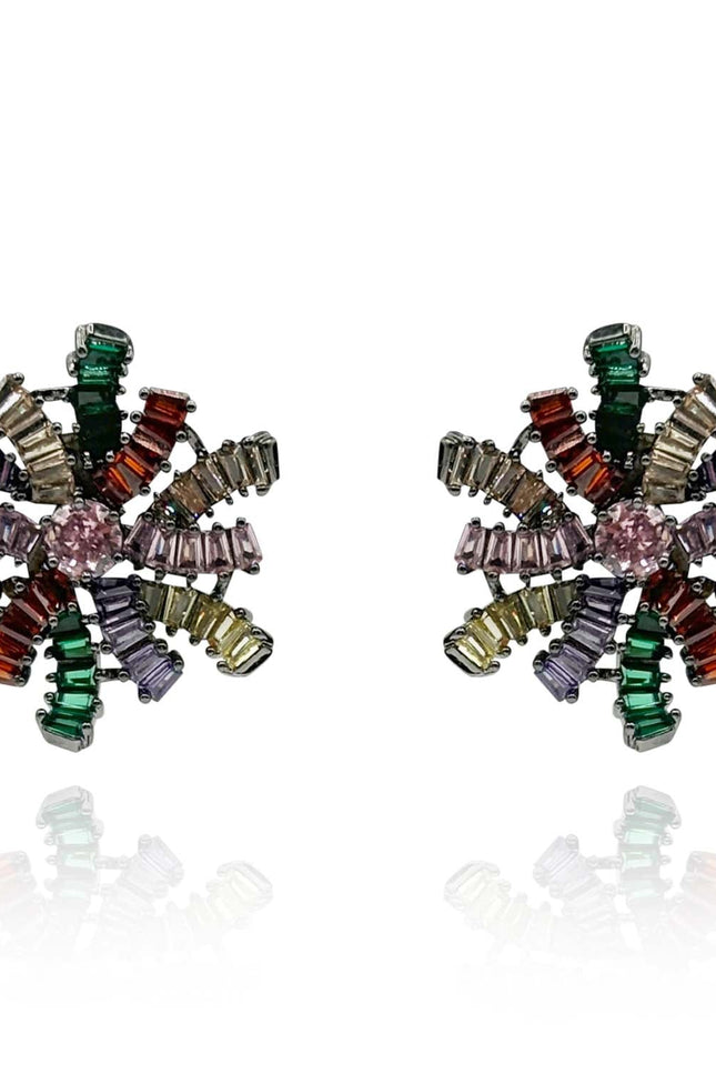 Michael Nash Jewelry | Gertrude Multi Color Baguette Clip On Earring