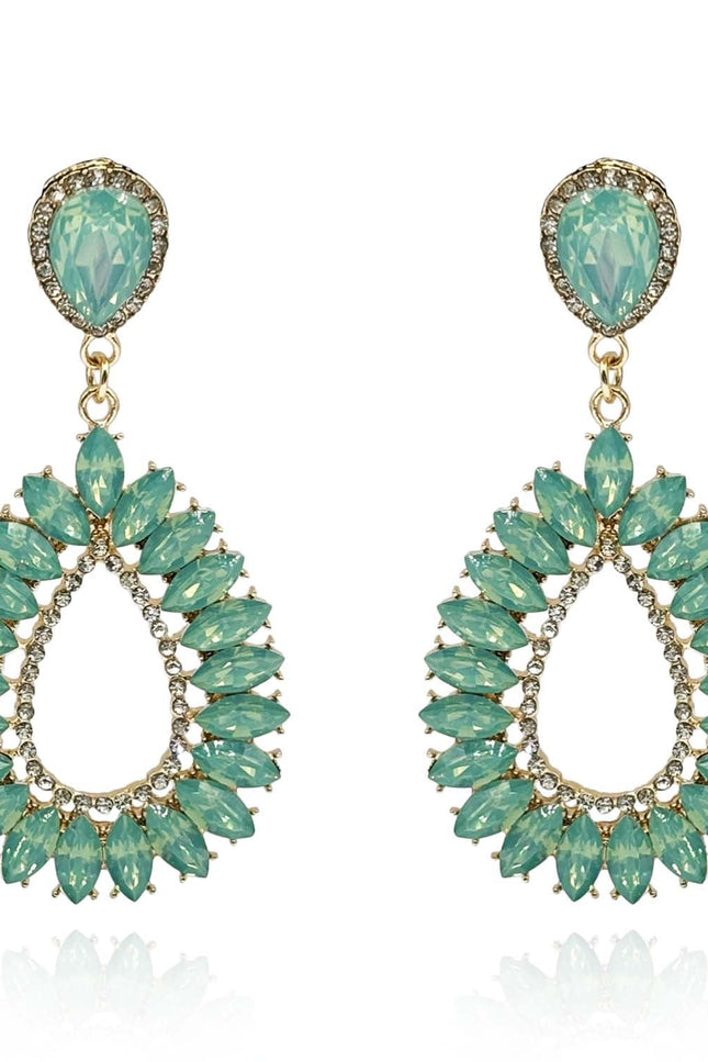 Michael Nash Jewelry | Lorenza Aqua Navette Crystal Drop Earrings