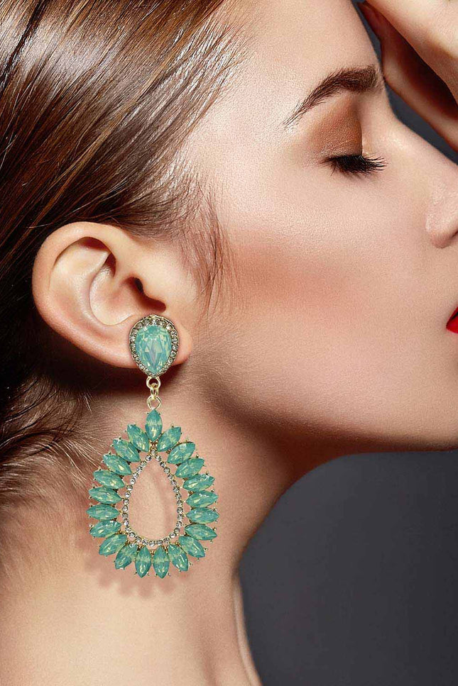 Michael Nash Jewelry | Lorenza Aqua Navette Crystal Drop Earrings