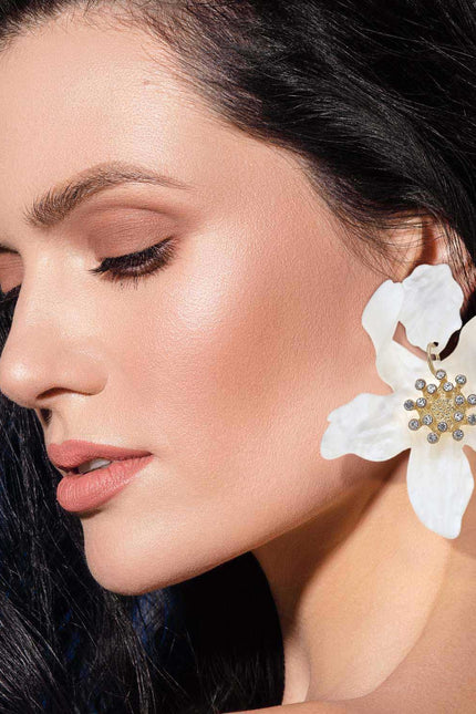 Michael Nash Jewelry | Aurelia White Floral Resin Drop Earrings