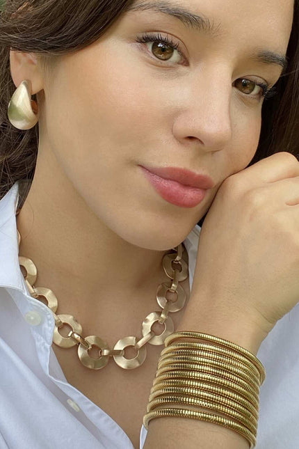 Michael Nash Jewelry | Gloria Matte Gold Resin Hoop Earrings