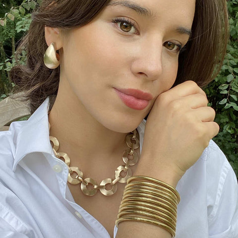 Michael Nash Jewelry | Gloria Matte Gold Resin Hoop Earrings