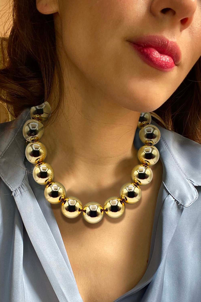 Michael Nash Jewelry | Lucy Large Gold Gumball Bead Necklace