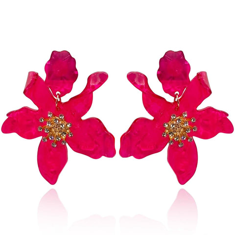 Michael Nash Jewelry | Fuschia Floral Resin Drop Earrings