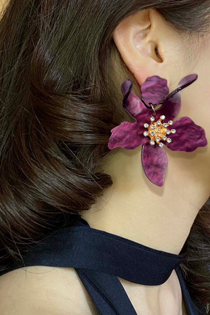 Michael Nash Jewelry | Aurelia Amethyst Floral Resin Drop Earrings