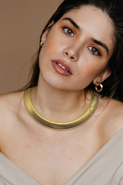 Michael Nash Jewelry | Camille Gold Plated Cobra Collar Necklace
