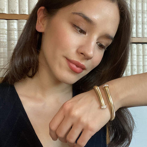 Michael Nash Jewelry | Cobra One Size Fits All Bracelet With Crystal Accents