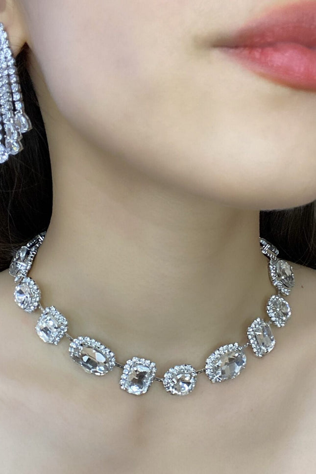 Michael Nash Jewelry | Maureen Crystal Stone And Pave Necklace