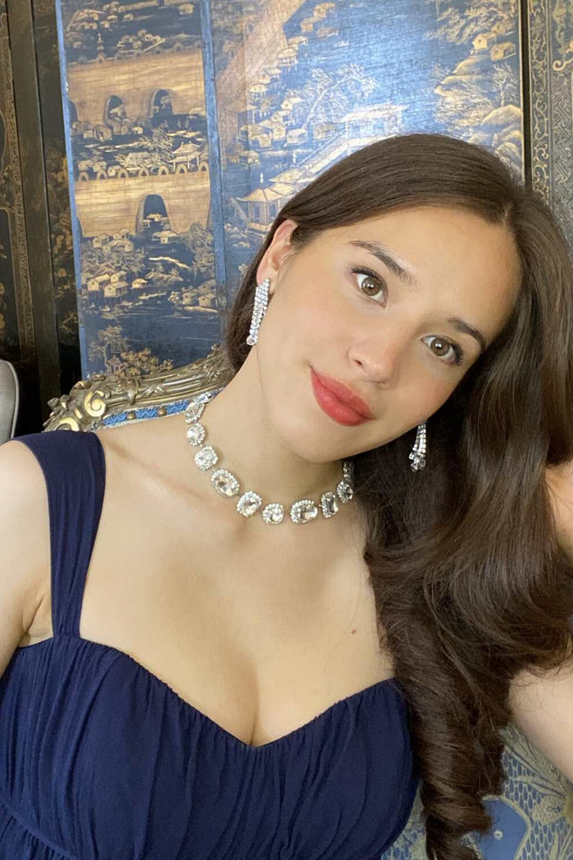 Michael Nash Jewelry | Maureen Crystal Stone And Pave Necklace