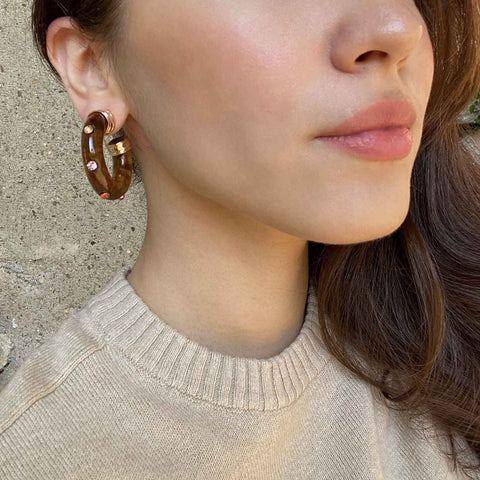 Michael Nash Jewelry | Studded Tortoise Hoop Earring