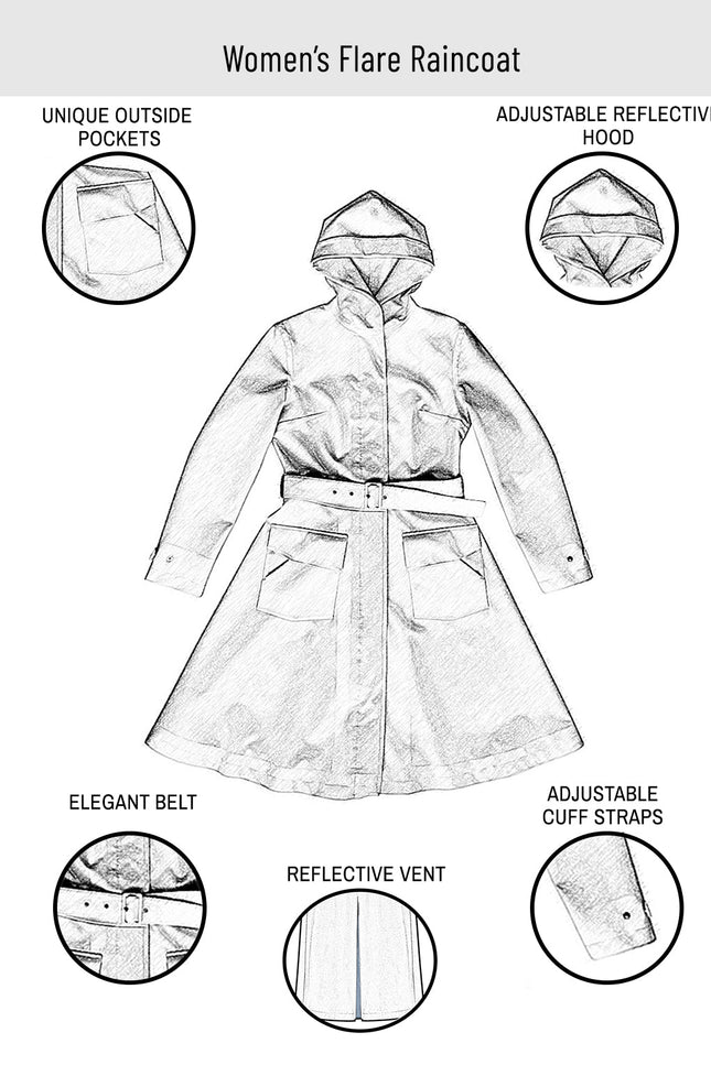Ducktail Rainwear I OCEAN BLUE FLARE RAINCOAT - recycled materials