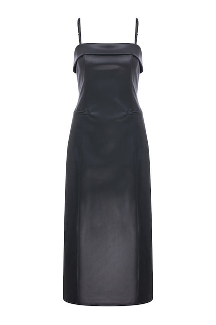 Nazli Ceren | Gaia Vegan Leather Midi Dress