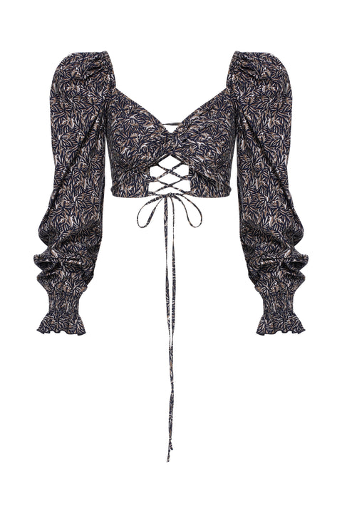 Nazli Ceren | Lolly Tie-Back Top brown