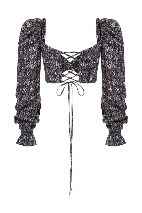 Nazli Ceren | Lolly Tie-Back Top brown