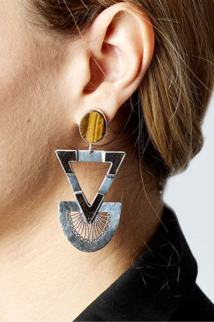 Yelli Jewels | Kolczyki z kroplami tygrysiego oka
