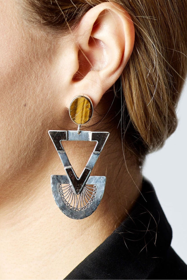 Yelli Jewels | Tiger's Eye Drop earrings
