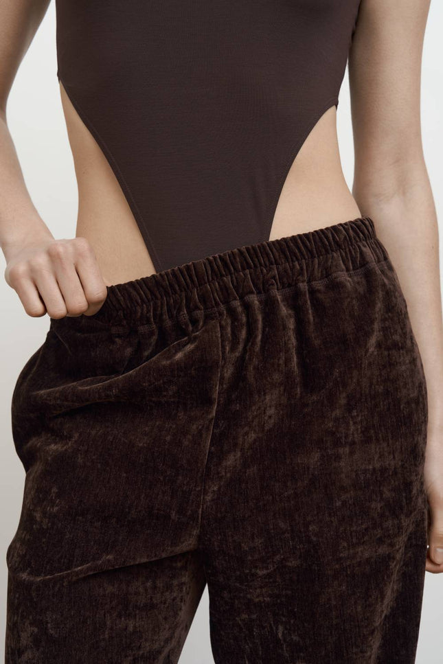 Kolosova | Velvet Elastic Waist Trousers