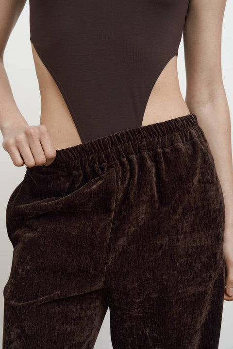 Kolosova | Aksamitne spodnie z elastyczną talią