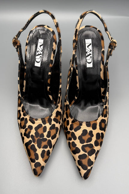 YOKO Slingback Pony Leopard Leather Pair1