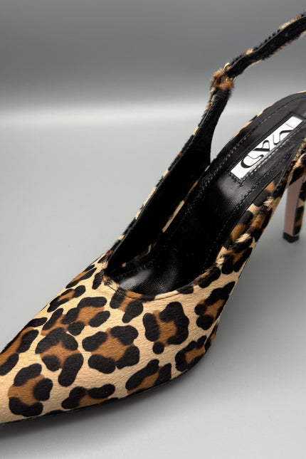YOKO Slingback Pony Leopard Leather Single3