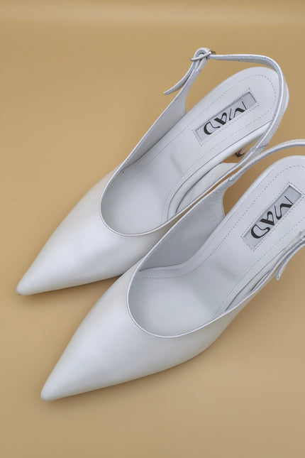 YOKO Slingback White Leather Pair3