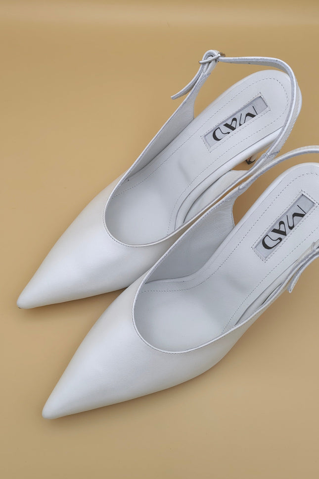 YOKO Slingback White Leather Pair3