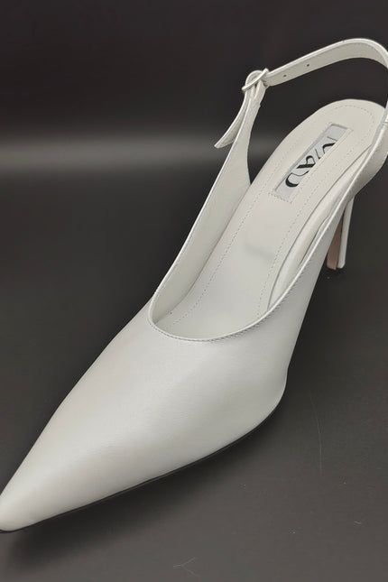 YOKO Slingback White Leather Profile