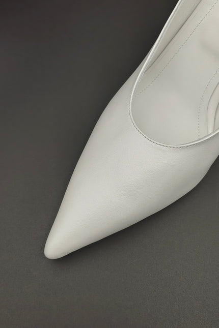 YOKO Slingback White Leather Single