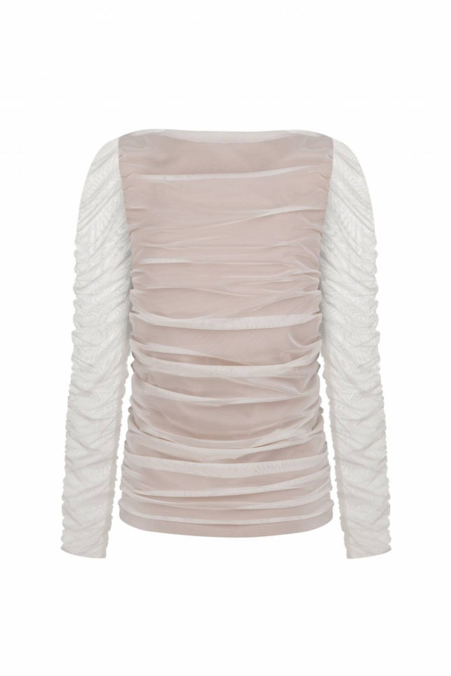 Kolosova | Milky longsleeve with drape