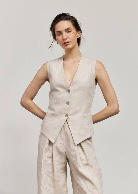 Kolosova | NATURAL COLOR LINEN VEST