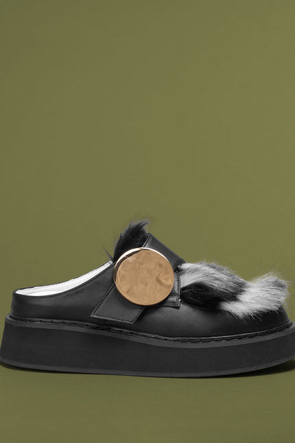 O2 Monde | Zeme Loafers black fur