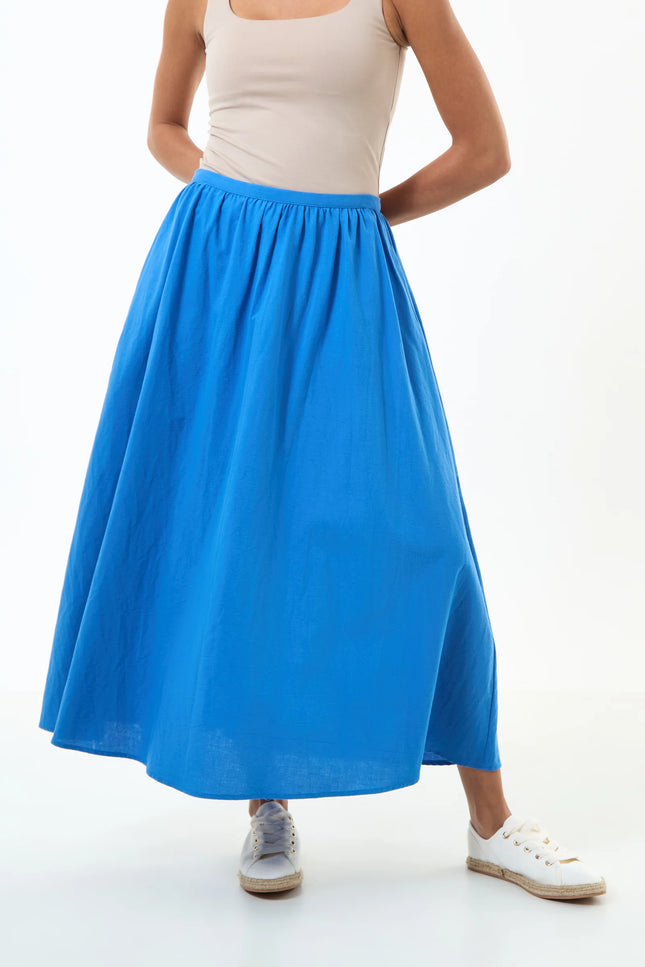 Zoeline Recycled Cotton Midaxi Skirt - Blue - Front