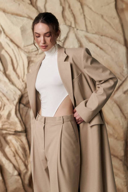 Kolosova | Milky Bodysuit With High Necklines