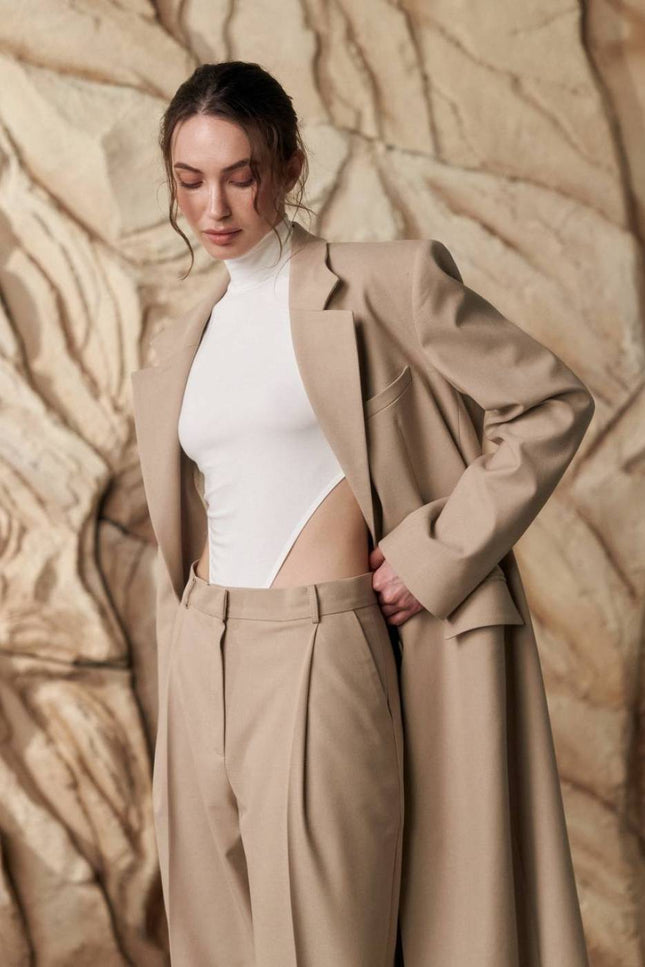 Kolosova | Milky Bodysuit With High Necklines
