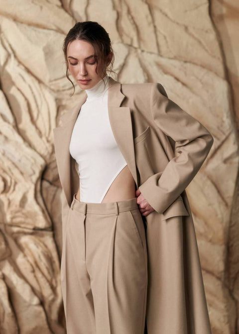 Kolosova | Milky Bodysuit With High Necklines